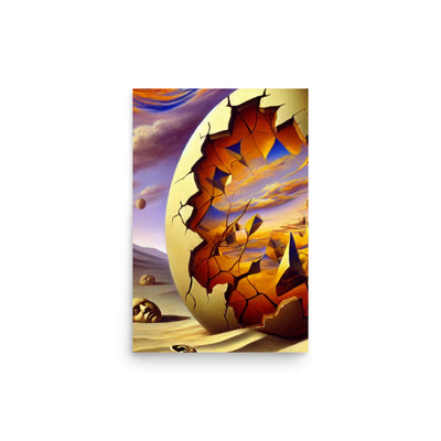 Cracked Egg Poster von NiZED als trippy Poster und psychedelische Wanddeko