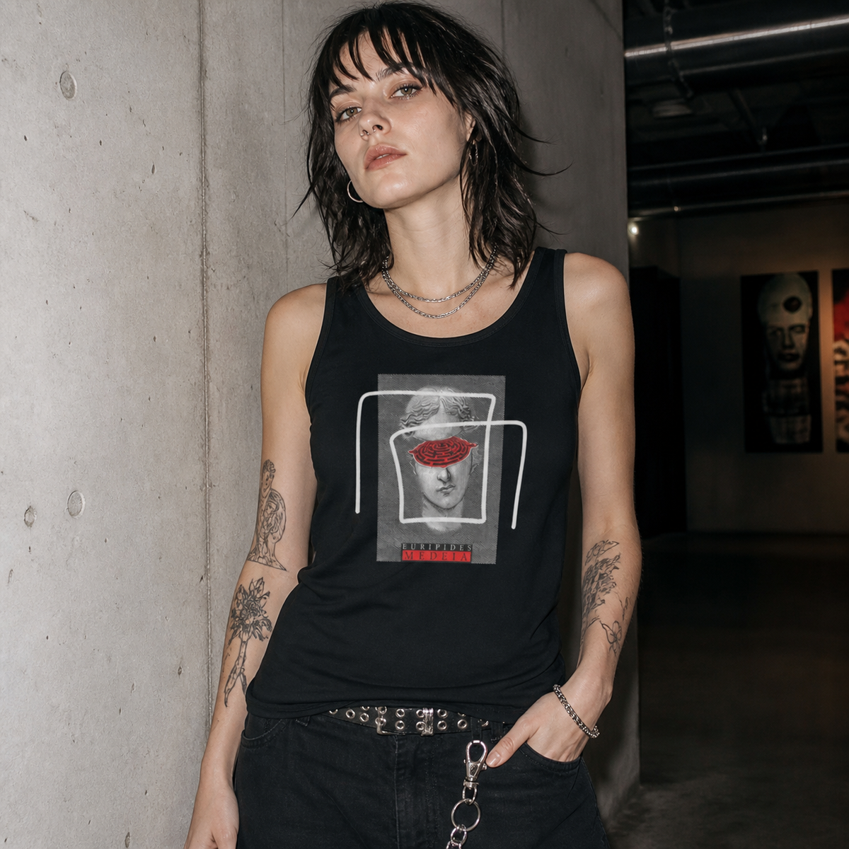 Euripides Media Tank Top Modellansicht - KI-generierte Darstellung
