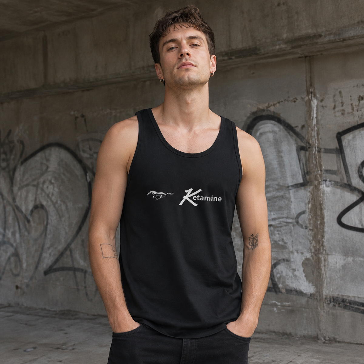 Ketamine Tank Top Modellansicht - KI-generierte Darstellung