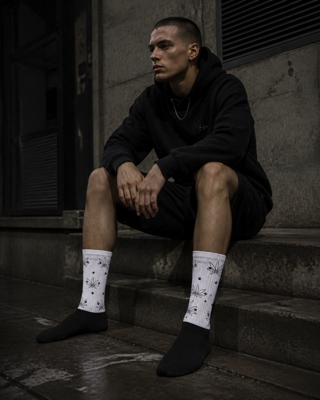 420 I Love You Socken – männliches Modell, KI-generierte Darstellung