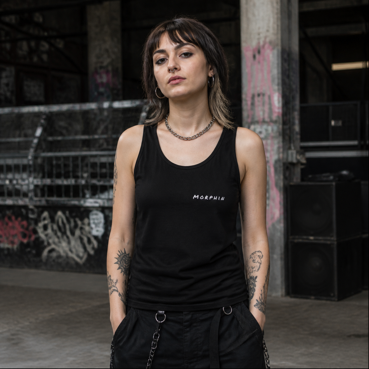 Morphin Tank Top Modellansicht - KI-generierte Darstellung