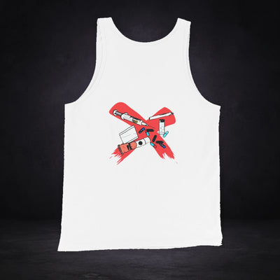X All DRUGS tank top