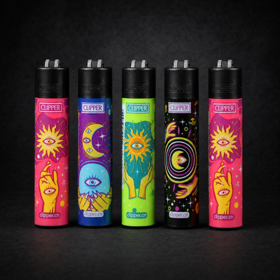 Clipper lighter – Refillable with grinding wheel &amp; design motif