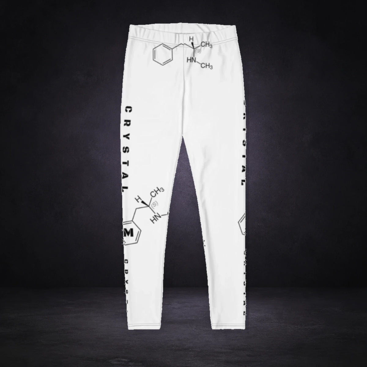 Crystal Print Leggings - Festival Leggings von NiZED, Produktansicht mit Designprint vor dunklem Betonhintergrund
