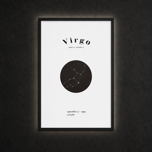 Jungfrau Poster von NiZED – gerahmt vor dunklem Beton als einheitliches Kollektionscover