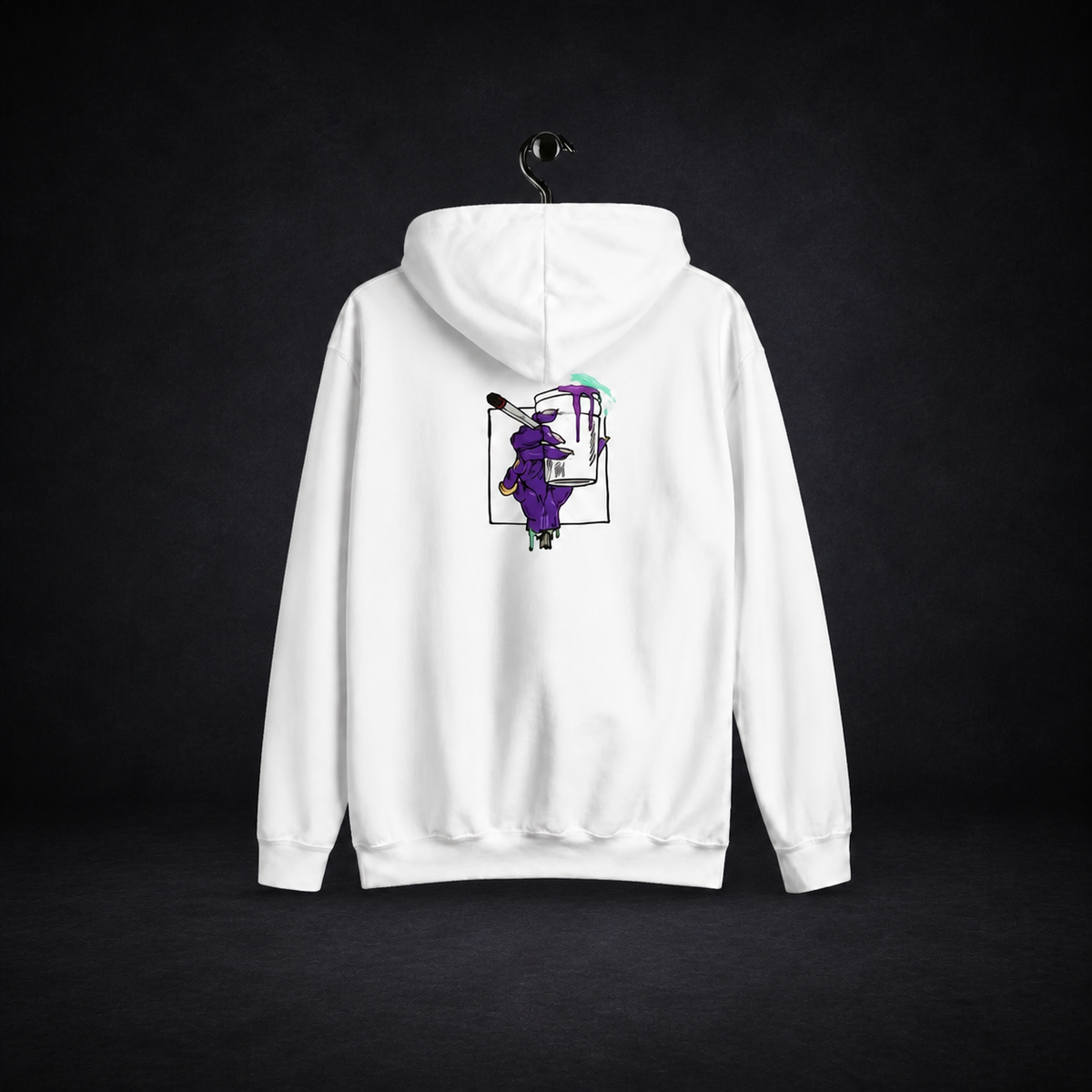 Lean Back an Relax Hoodie – zentriertes Kollektionscover im dunklen Betonraum