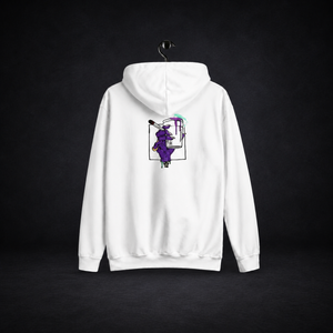 Lean Back an Relax Hoodie – zentriertes Kollektionscover im dunklen Betonraum
