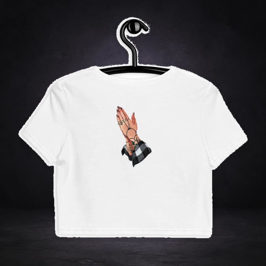 Pray Graphic Crop Top Design 2