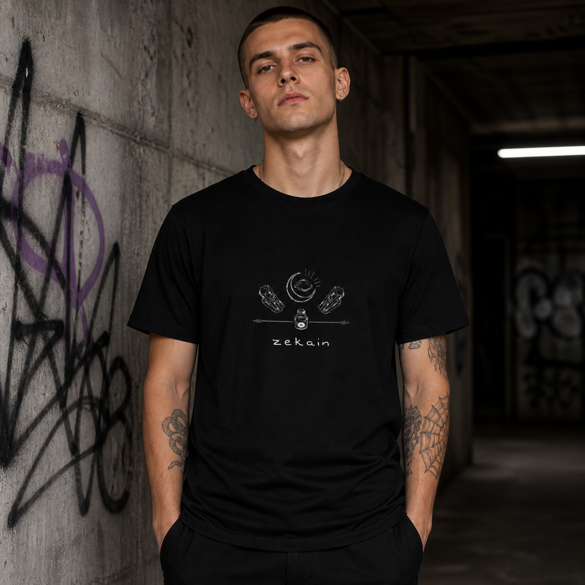 Pytie Graphic T-Shirt Herren Model Frontansicht - KI-generierte Darstellung