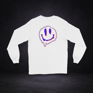 Rave Pulse Graphic Longsleeve von NiZED, Rückansicht mit Designprint vor dunklem Betonhintergrund