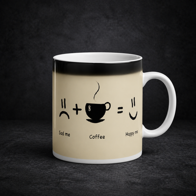Coffee makes me happy - magic mug shiny