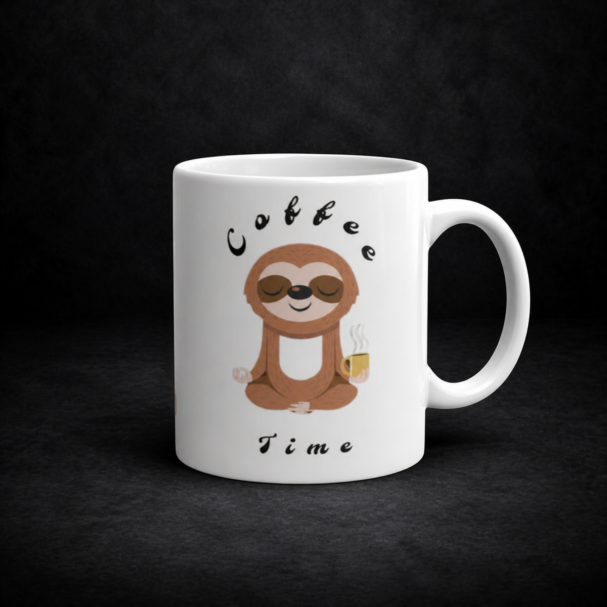 NiZED Coffee Time Sweet Tasse – Tasse auf dunklem Betonhintergrund