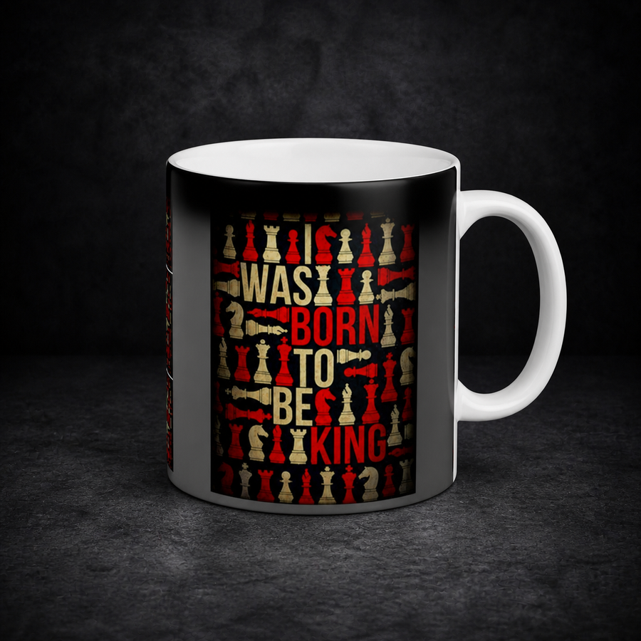 I was born to be King - Matte Black Magic Mug