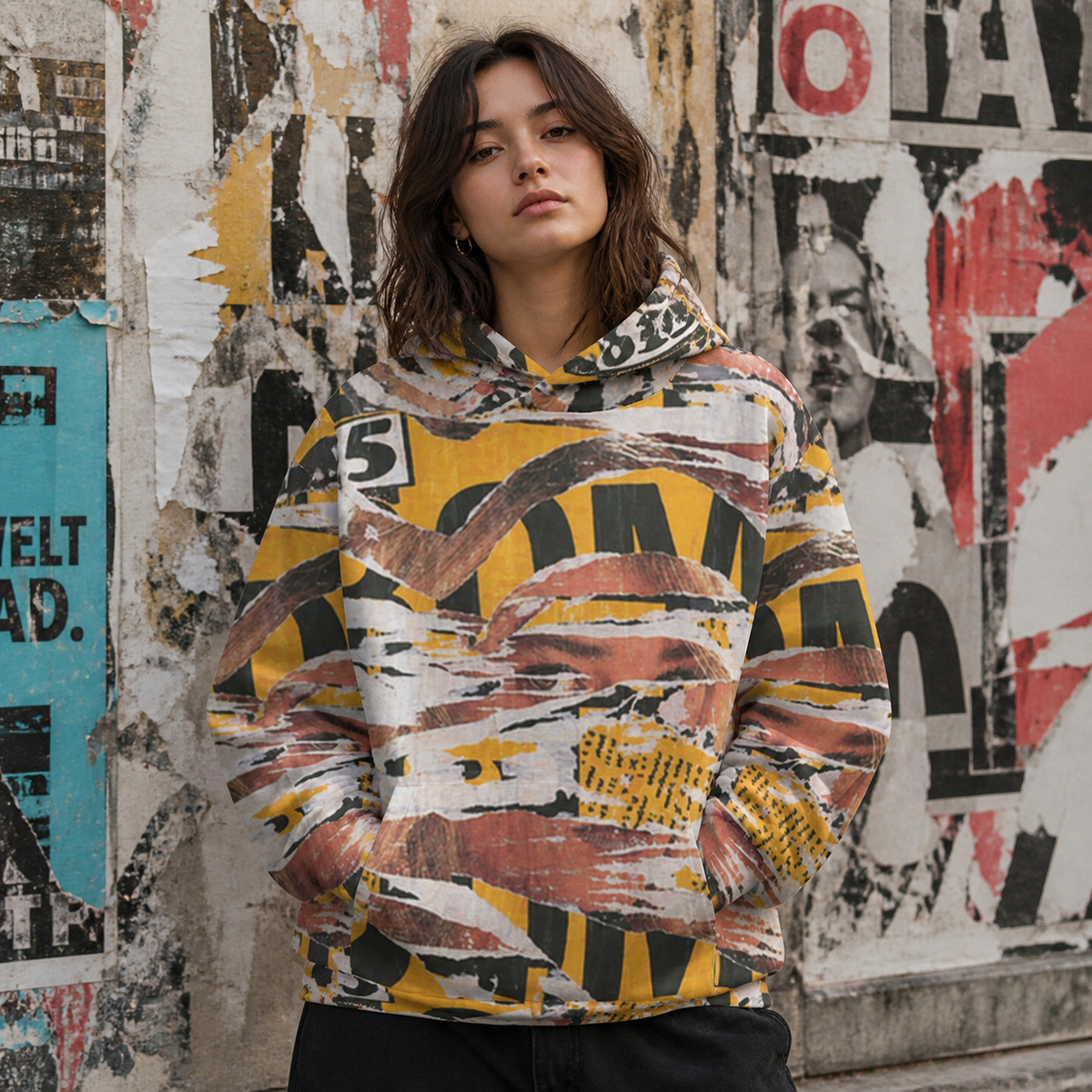 Syprez Graphic Hoodie Damen Frontansicht – KI-generierte Darstellung