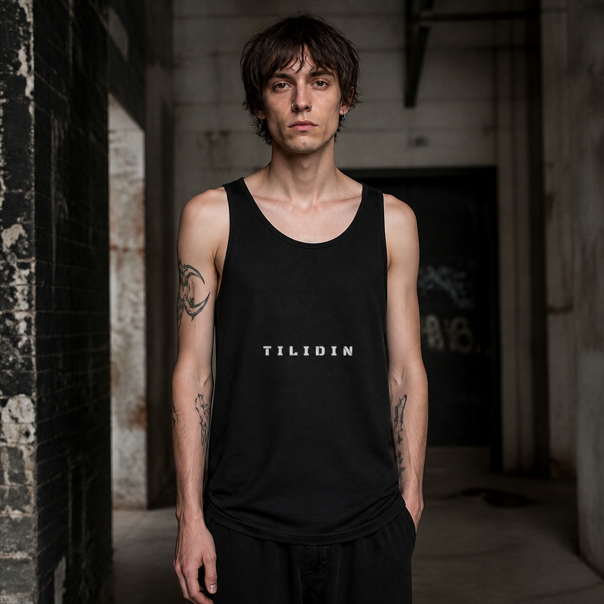 Party Chill Psychedelic Tank Vibes Tank Top Herren Modellansicht - KI-generierte Darstellung