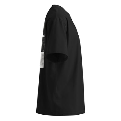 MEMORY LEAK Oversized T-Shirt von NiZED, Schwarz, Seitenansicht – lockere Oversized-Passform mit gesenkten Schultern