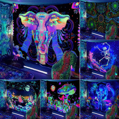 Animals and Hippies Schwarzlichtposter von NiZED als Schwarzlicht Poster und Blacklight Wanddeko
