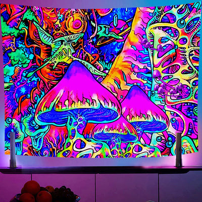 Psilocybin Pilz Magic Mushroom Schwarzlichtposter von NiZED als Schwarzlicht Poster und Blacklight Wanddeko