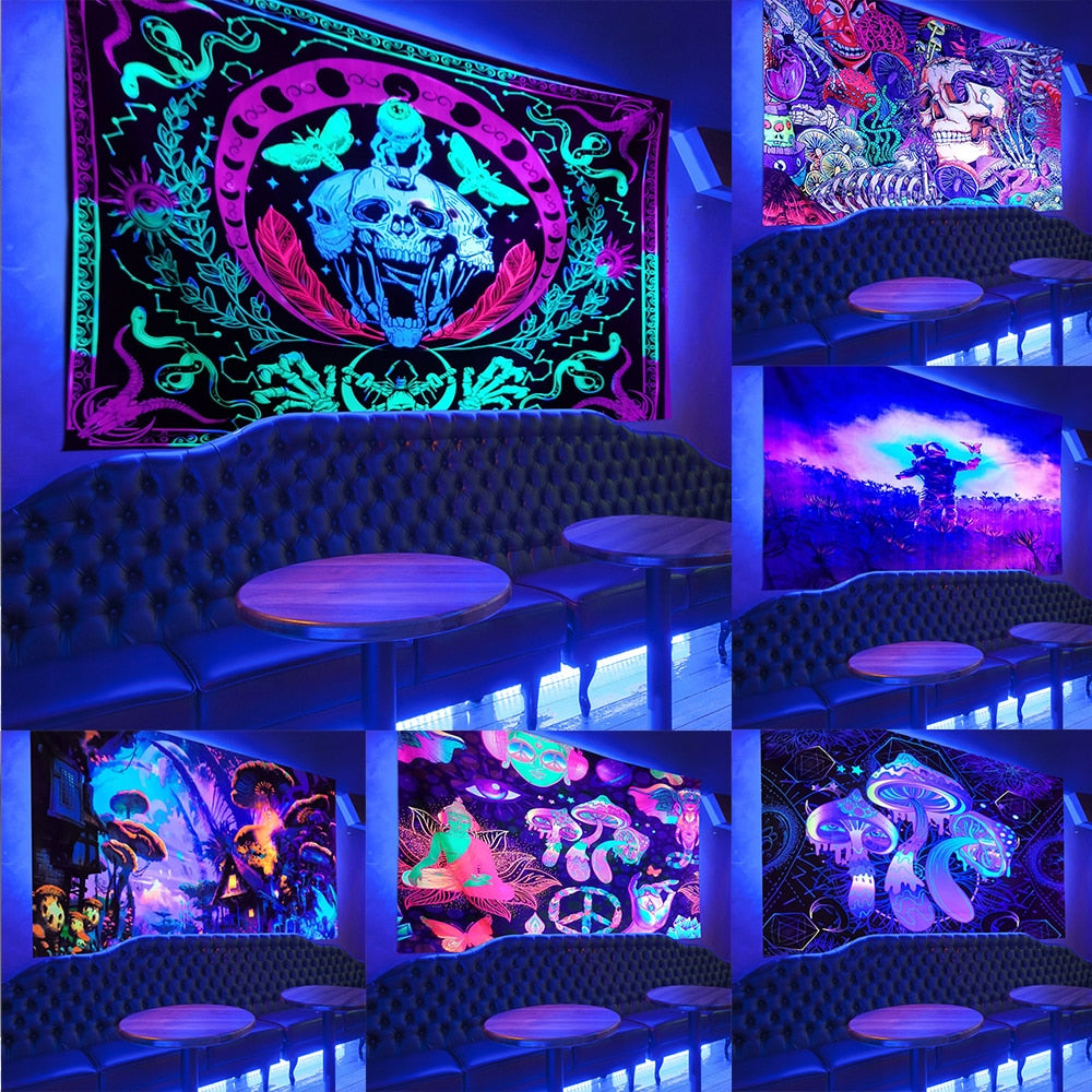 Boho Wall black light poster