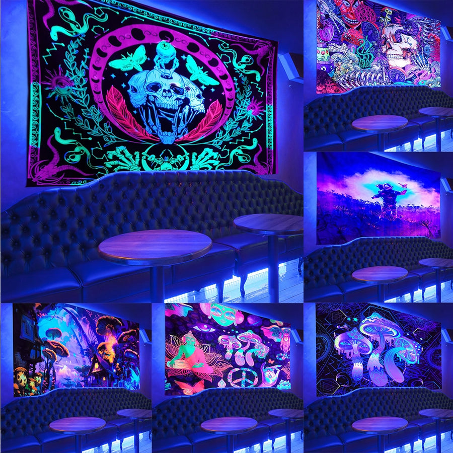 Boho Wall black light poster