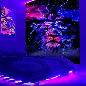 Wildlife Flaming Schwarzlicht-Wanddekoration von NiZED als Wanddekoration für Schwarzlicht und Blacklight Wanddeko