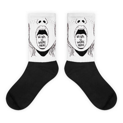 Wish You Were Here Socken von NiZED als Statement Socken, Rave Socks und Streetwear Detail