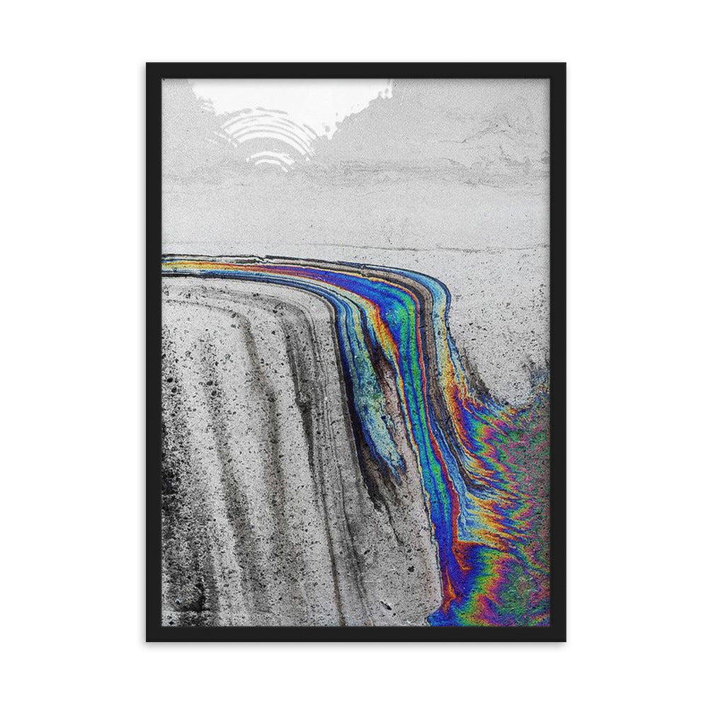 Distorted Waterfall - Gerahmtes Poster
