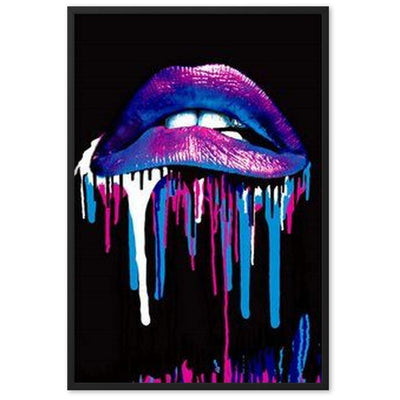 Incredible Lips Gerahmtes Poster von NiZED als gerahmtes trippy Poster fuer Wanddeko