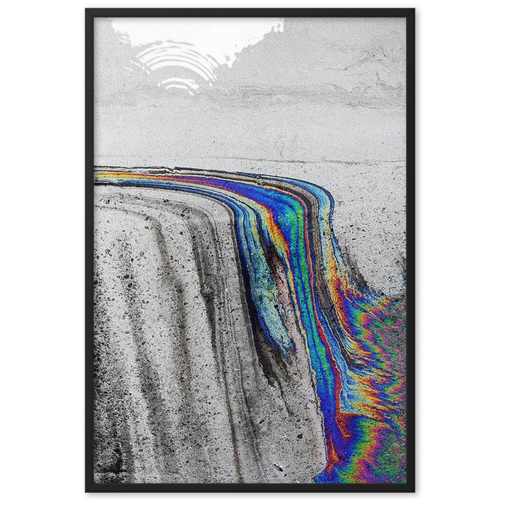 Distorted Waterfall - Gerahmtes Poster