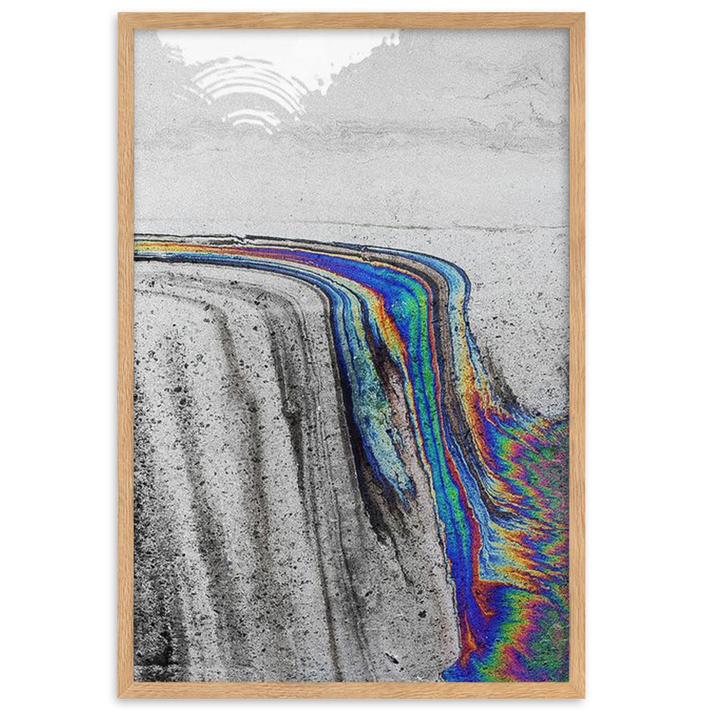 Distorted Waterfall - Gerahmtes Poster