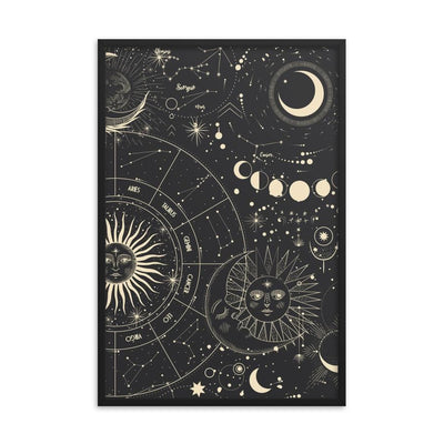 Astrologie Poster von NiZED als gerahmtes trippy Poster fuer Wanddeko