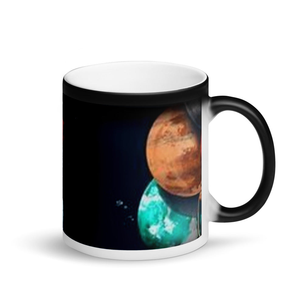 Astronaut - Matte, schwarze Zaubertasse