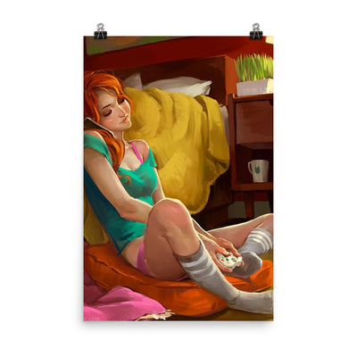 Playing Girl Poster von NiZED als trippy Poster und psychedelische Wanddeko