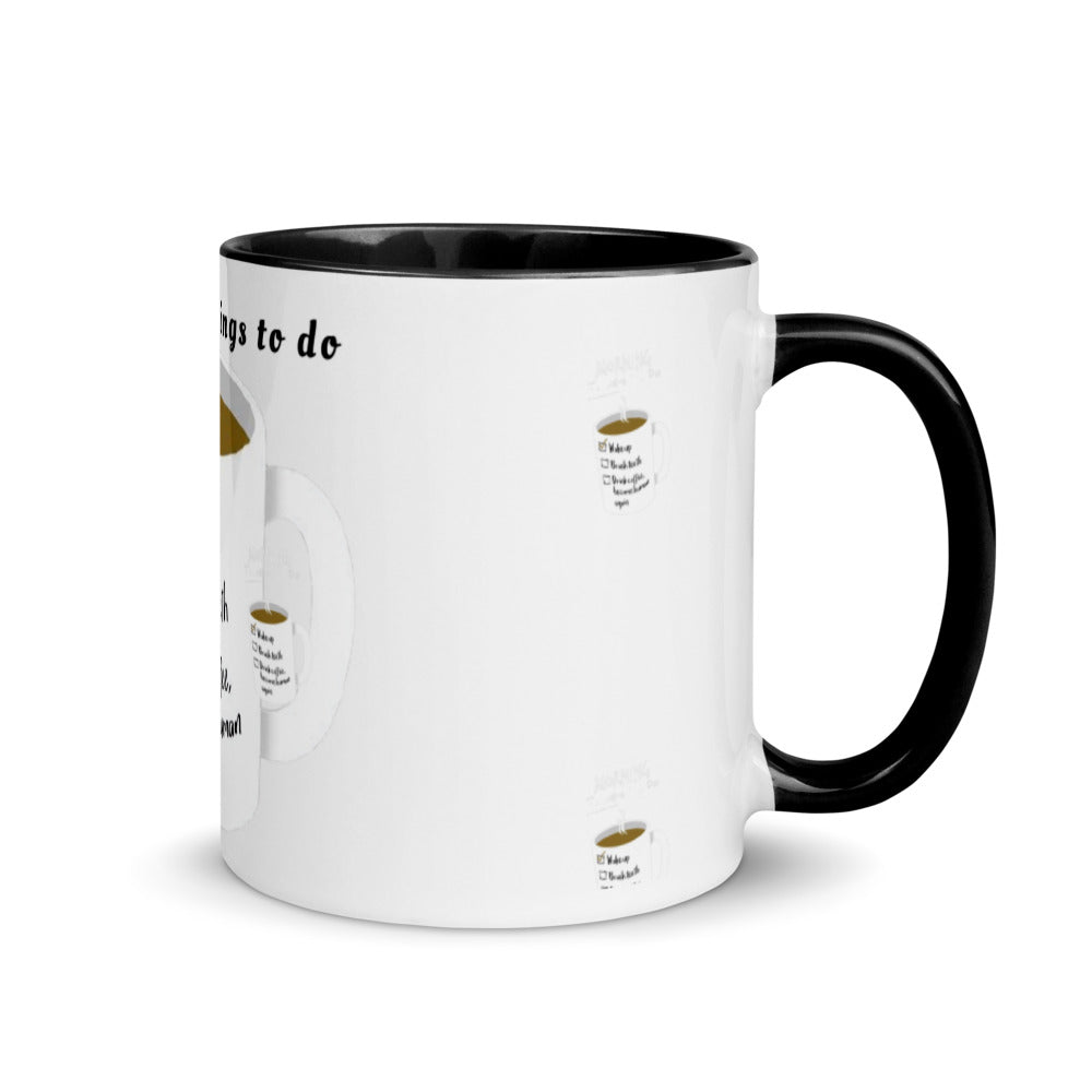 Morning things to do - Tasse mit farbiger Innenseite