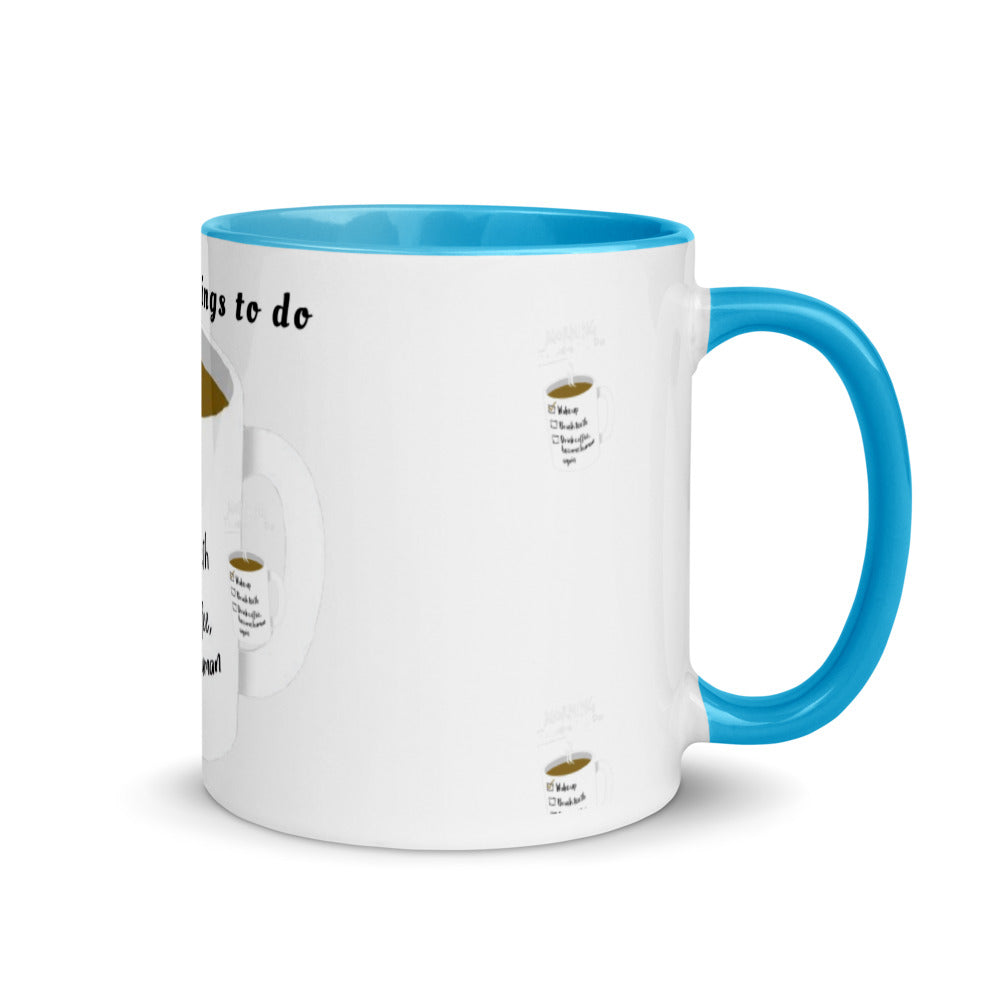 Morning things to do - Tasse mit farbiger Innenseite
