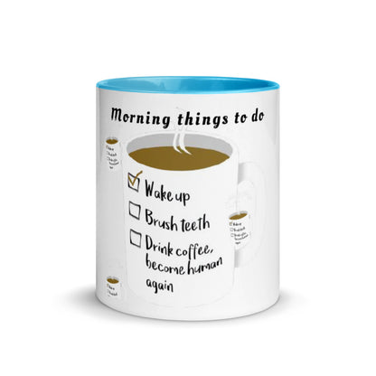 Morning things to do - Tasse mit farbiger Innenseite
