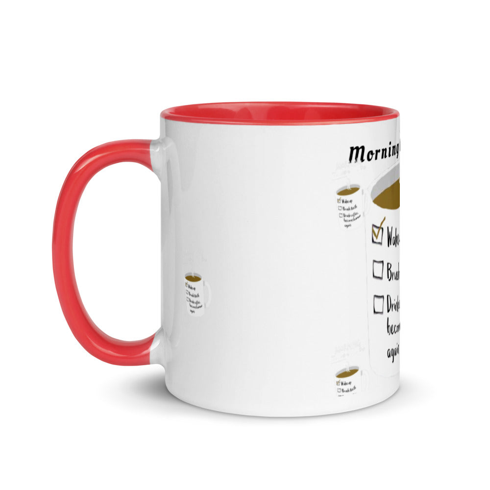 Morning things to do - Tasse mit farbiger Innenseite